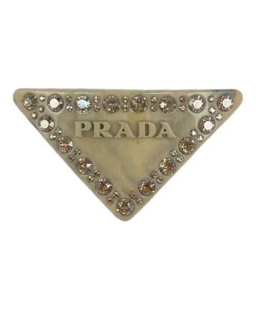 PRADA（プラダ）PRADA (プラダ) プレキシガラス ヘアクリップ アイボリーの古着・服飾アイテム