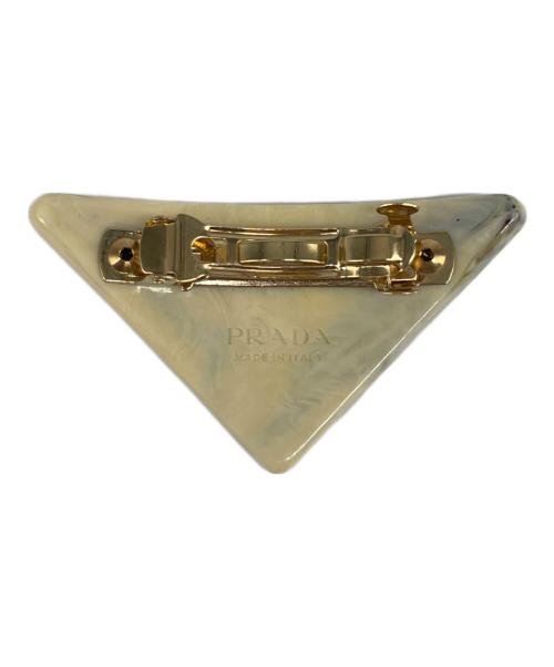 PRADA（プラダ）PRADA (プラダ) プレキシガラス ヘアクリップ アイボリーの古着・服飾アイテム