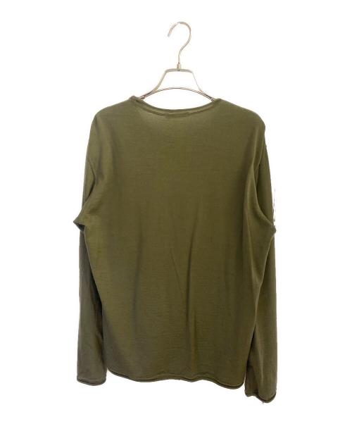 ISSEY MIYAKE（イッセイミヤケ）ISSEY MIYAKE (イッセイミヤケ) ニットロングスリーブカットソー カーキ サイズ:2の古着・服飾アイテム