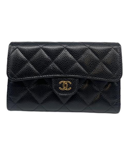 CHANEL（シャネル）CHANEL (シャネル) Classic Medium Flap Wallet/クラシック ミディアム フラップ ウォレット ブラック サイズ:ミディアム/mediumの古着・服飾アイテム