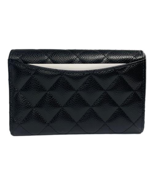 CHANEL（シャネル）CHANEL (シャネル) Classic Medium Flap Wallet/クラシック ミディアム フラップ ウォレット ブラック サイズ:ミディアム/mediumの古着・服飾アイテム