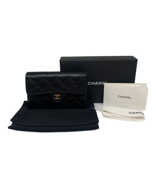 CHANEL（シャネル）CHANEL (シャネル) Classic Medium Flap Wallet/クラシック ミディアム フラップ ウォレット ブラック サイズ:ミディアム/mediumの古着・服飾アイテム