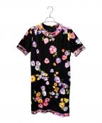 LEONARD FASHIONレオナールファッション）の古着「花柄カットソーワンピース」｜ブラック