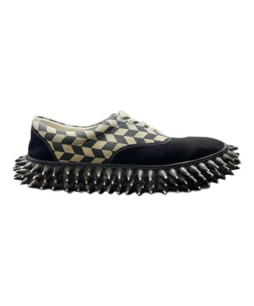 doublet（ダブレット）doublet (ダブレット) DIRTY SPIKE CANVAS SNEAKER ブラック×ホワイト サイズ:27の古着・服飾アイテム