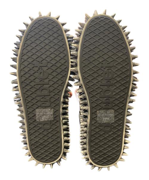 doublet（ダブレット）doublet (ダブレット) DIRTY SPIKE CANVAS SNEAKER ブラック×ホワイト サイズ:27の古着・服飾アイテム