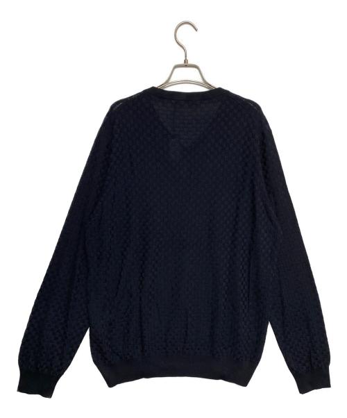 LOUIS VUITTON（ルイ ヴィトン）LOUIS VUITTON (ルイ ヴィトン) シルクVネックニット ネイビー サイズ:XLの古着・服飾アイテム