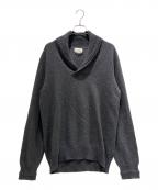 HERMESエルメス）の古着「Cashmere Shawl Collar Knit Sweater/カシミヤショールカラーニット」｜グレー