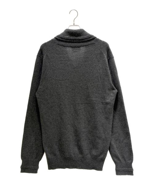 HERMES（エルメス）HERMES (エルメス) Cashmere Shawl Collar Knit Sweater/カシミヤショールカラーニット グレー サイズ:XLの古着・服飾アイテム