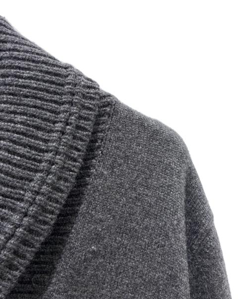HERMES（エルメス）HERMES (エルメス) Cashmere Shawl Collar Knit Sweater/カシミヤショールカラーニット グレー サイズ:XLの古着・服飾アイテム