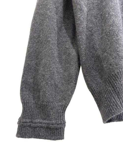 HERMES（エルメス）HERMES (エルメス) Cashmere Shawl Collar Knit Sweater/カシミヤショールカラーニット グレー サイズ:XLの古着・服飾アイテム