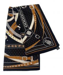 HERMES（エルメス）の古着「23SS Carré140 La Promenade du Matin Bandana カレジェアン140 朝の散歩」｜ブラック