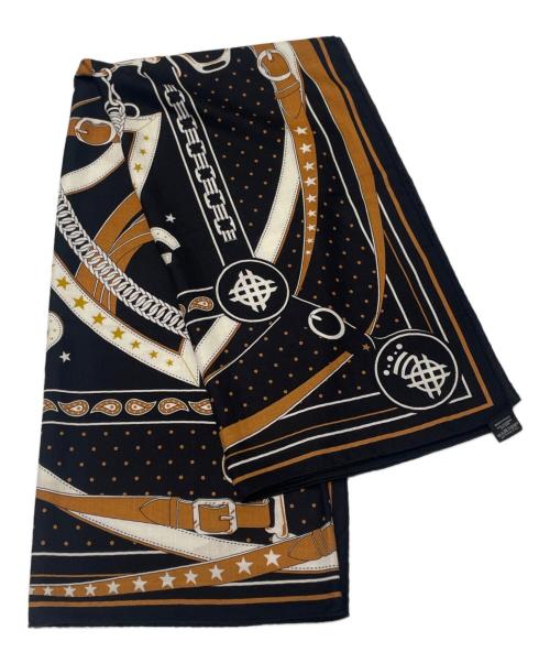 HERMES（エルメス）HERMES (エルメス) 23SS Carré140 La Promenade du Matin Bandana カレジェアン140 朝の散歩 ブラック サイズ:140の古着・服飾アイテム