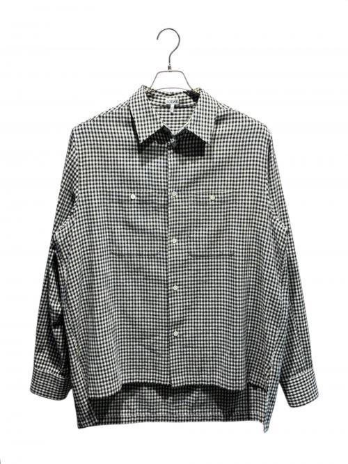 LOEWE（ロエベ）LOEWE (ロエベ) ギンガムチェックシャツ/H526Y05W04 ホワイト×ブラック サイズ:40の古着・服飾アイテム