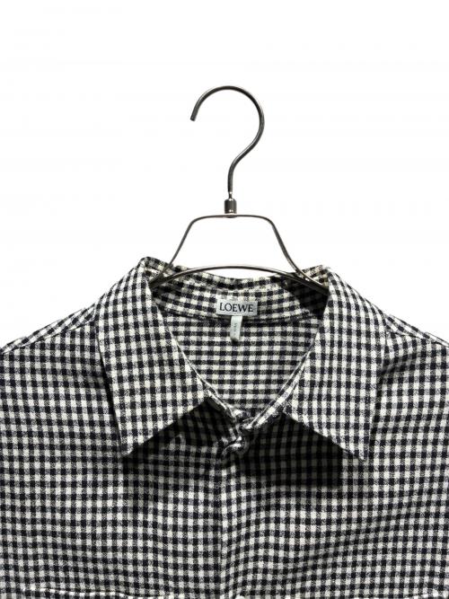 LOEWE（ロエベ）LOEWE (ロエベ) ギンガムチェックシャツ/H526Y05W04 ホワイト×ブラック サイズ:40の古着・服飾アイテム
