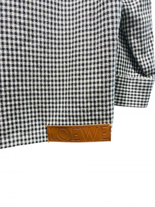 LOEWE（ロエベ）LOEWE (ロエベ) ギンガムチェックシャツ/H526Y05W04 ホワイト×ブラック サイズ:40の古着・服飾アイテム