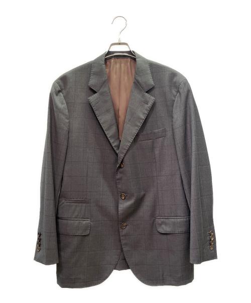 BRUNELLO CUCINELLI（ブルネロクチネリ）BRUNELLO CUCINELLI (ブルネロクチネリ) Wool Two-Piece Suit ウールセットアップスーツ ライトグレー サイズ:52の古着・服飾アイテム