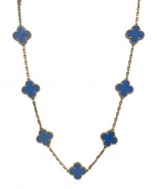 VAN CLEEF & ARPELSヴァンクリーフ＆アーペル）の古着「ヴィンテージアルハンブラ 10P アゲート ネックレス」