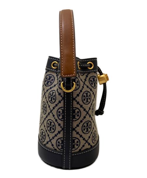 TORY BURCH（トリーバーチ）TORY BURCH (トリーバーチ) モノグラムジャガードバケットバッグ ネイビーの古着・服飾アイテム