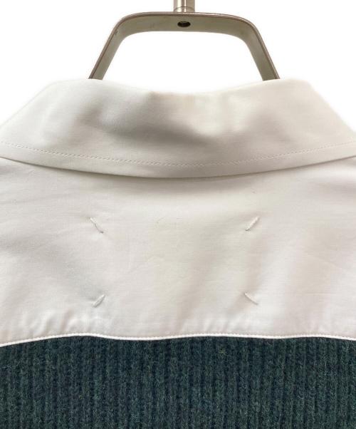 Martin Margiela1（マルタンマルジェラ1）Martin Margiela1 (マルタンマルジェラ1) パネル長袖シャツドレス ニットシャツ グリーン×ホワイト サイズ:XSの古着・服飾アイテム