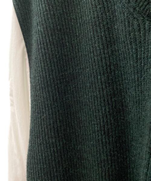 Martin Margiela1（マルタンマルジェラ1）Martin Margiela1 (マルタンマルジェラ1) パネル長袖シャツドレス ニットシャツ グリーン×ホワイト サイズ:XSの古着・服飾アイテム