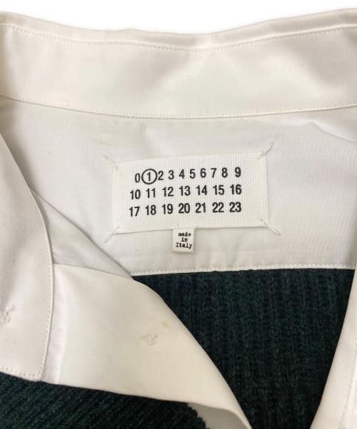 Martin Margiela1（マルタンマルジェラ1）Martin Margiela1 (マルタンマルジェラ1) パネル長袖シャツドレス ニットシャツ グリーン×ホワイト サイズ:XSの古着・服飾アイテム