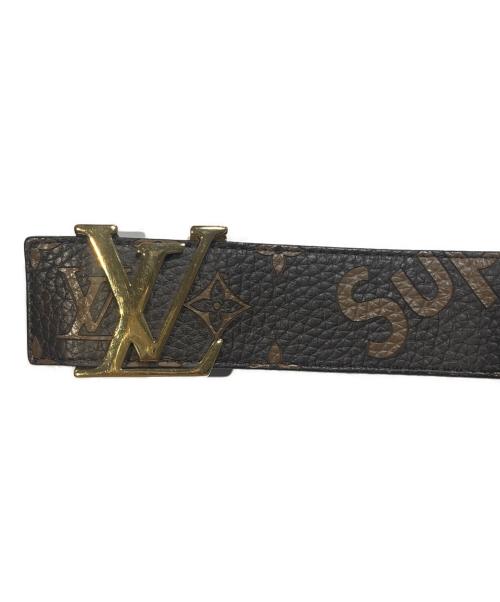 LOUIS VUITTON（ルイ ヴィトン）LOUIS VUITTON (ルイ ヴィトン) Supreme (シュプリーム) サンチュール LVイニシャル ベルト ブラウン サイズ:95/38の古着・服飾アイテム