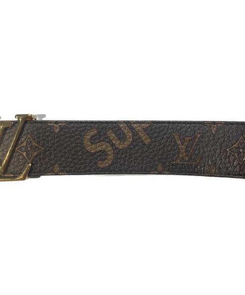LOUIS VUITTON（ルイ ヴィトン）LOUIS VUITTON (ルイ ヴィトン) Supreme (シュプリーム) サンチュール LVイニシャル ベルト ブラウン サイズ:95/38の古着・服飾アイテム