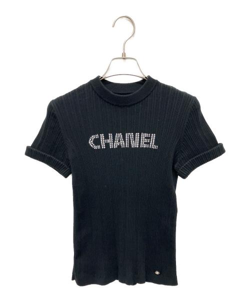 CHANEL（シャネル）CHANEL (シャネル) ロゴカットソー ブラック サイズ:34の古着・服飾アイテム