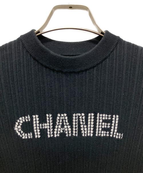 CHANEL（シャネル）CHANEL (シャネル) ロゴカットソー ブラック サイズ:34の古着・服飾アイテム