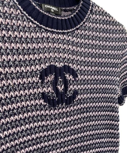 CHANEL（シャネル）CHANEL (シャネル) ココマーク カットソー ネイビー×ピンク サイズ:36の古着・服飾アイテム