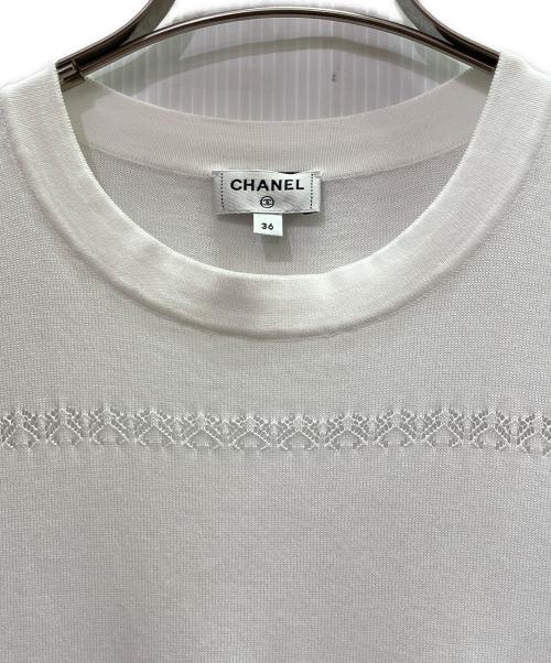 CHANEL（シャネル）CHANEL (シャネル) スターロゴ刺繍 カットソー ホワイト サイズ:36の古着・服飾アイテム