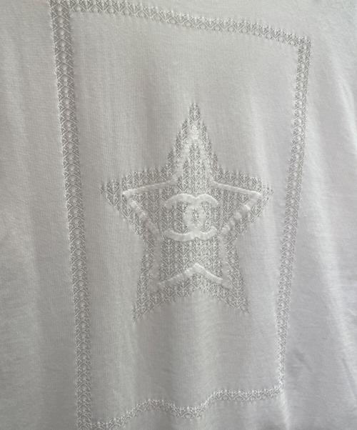 CHANEL（シャネル）CHANEL (シャネル) スターロゴ刺繍 カットソー ホワイト サイズ:36の古着・服飾アイテム