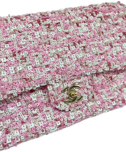 CHANEL（シャネル）CHANEL (シャネル) マトラッセ 25 シングルフラップ ピンク×ホワイト サイズ:25の古着・服飾アイテム