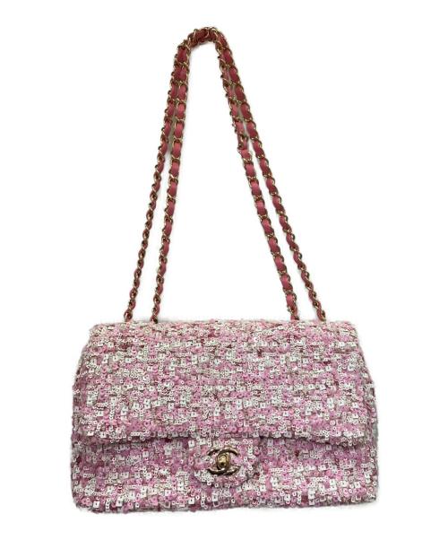 CHANEL（シャネル）CHANEL (シャネル) マトラッセ 25 シングルフラップ ピンク×ホワイト サイズ:25の古着・服飾アイテム