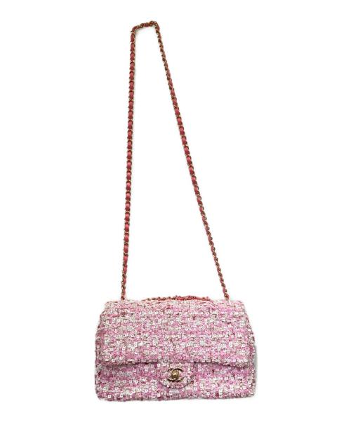 CHANEL（シャネル）CHANEL (シャネル) マトラッセ 25 シングルフラップ ピンク×ホワイト サイズ:25の古着・服飾アイテム