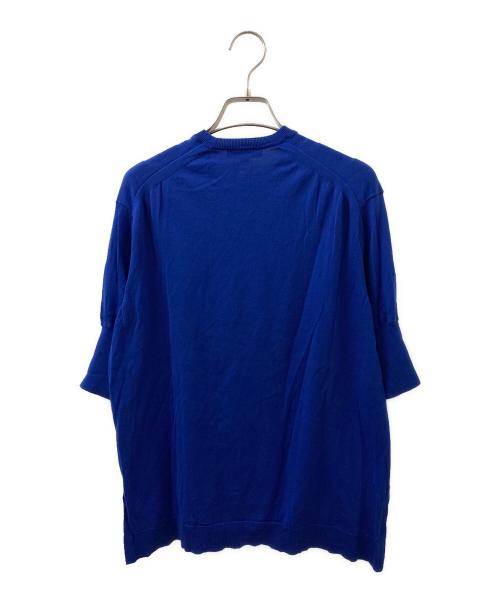 DRAWER（ドゥロワー）DRAWER (ドゥロワー) 16Gコットンクルーネックニット ブルー サイズ:1の古着・服飾アイテム