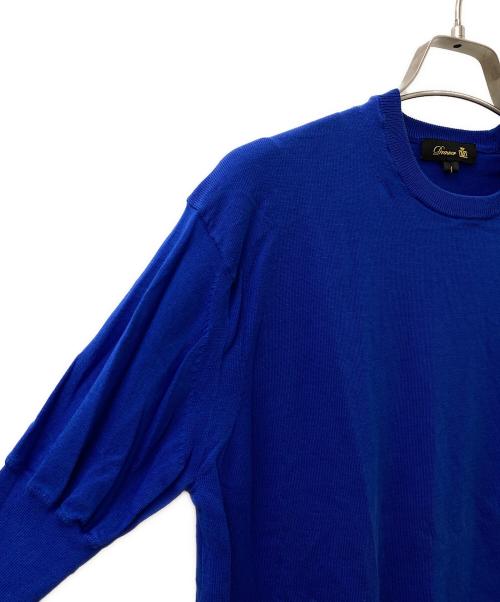 DRAWER（ドゥロワー）DRAWER (ドゥロワー) 16Gコットンクルーネックニット ブルー サイズ:1の古着・服飾アイテム