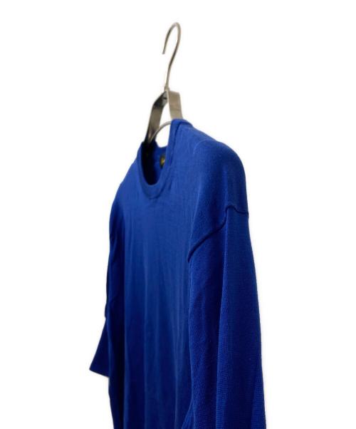 DRAWER（ドゥロワー）DRAWER (ドゥロワー) 16Gコットンクルーネックニット ブルー サイズ:1の古着・服飾アイテム
