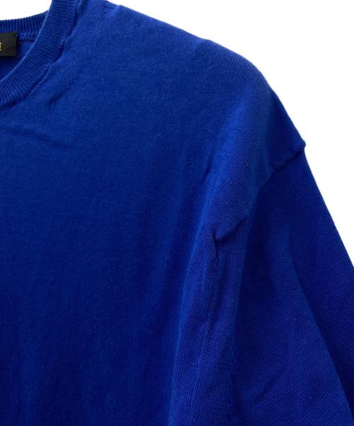 DRAWER（ドゥロワー）DRAWER (ドゥロワー) 16Gコットンクルーネックニット ブルー サイズ:1の古着・服飾アイテム
