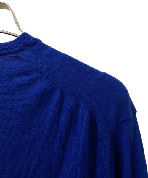 DRAWER（ドゥロワー）DRAWER (ドゥロワー) 16Gコットンクルーネックニット ブルー サイズ:1の古着・服飾アイテム