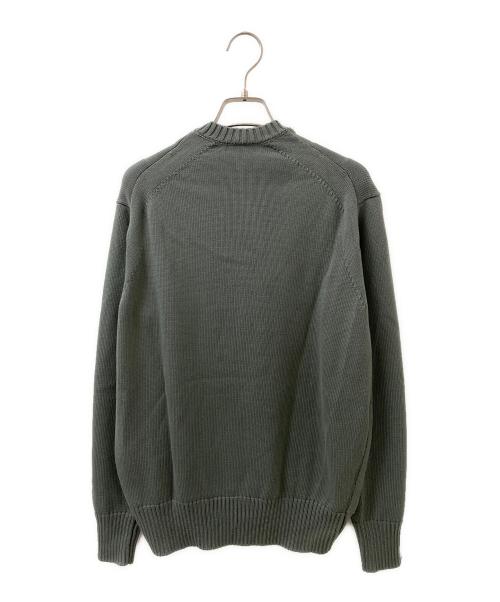 DRAWER（ドゥロワー）DRAWER (ドゥロワー) 9G コットン クルーネック ニット プルオーバー グリーン サイズ:1の古着・服飾アイテム