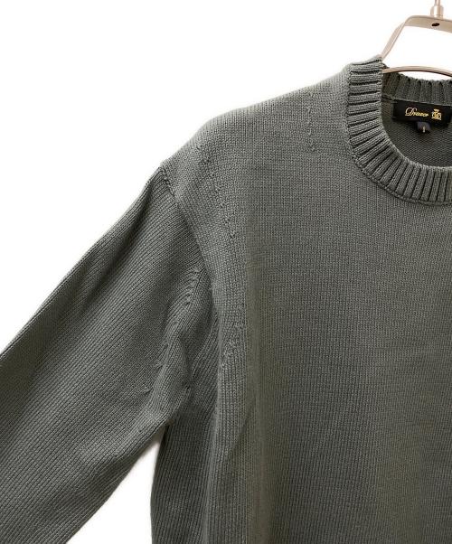 DRAWER（ドゥロワー）DRAWER (ドゥロワー) 9G コットン クルーネック ニット プルオーバー グリーン サイズ:1の古着・服飾アイテム