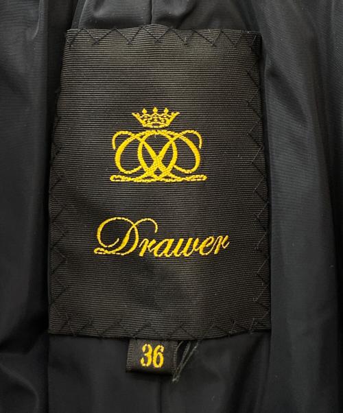 DRAWER（ドゥロワー）DRAWER (ドゥロワー) ノーカラー コットンナイロンジャケット ネイビー サイズ:36の古着・服飾アイテム