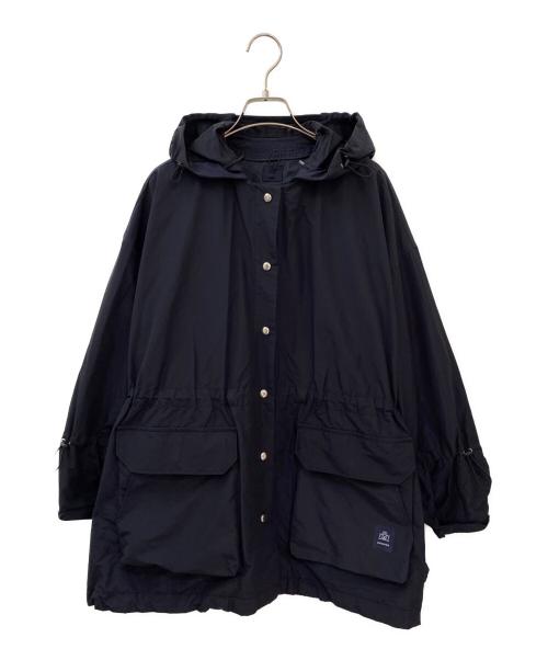 DRAWER（ドゥロワー）DRAWER (ドゥロワー) ノーカラー タフタ ギャザー スリーブ コート ネイビー サイズ:36の古着・服飾アイテム