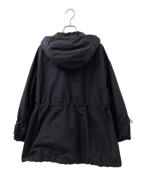 DRAWER（ドゥロワー）DRAWER (ドゥロワー) ノーカラー タフタ ギャザー スリーブ コート ネイビー サイズ:36の古着・服飾アイテム
