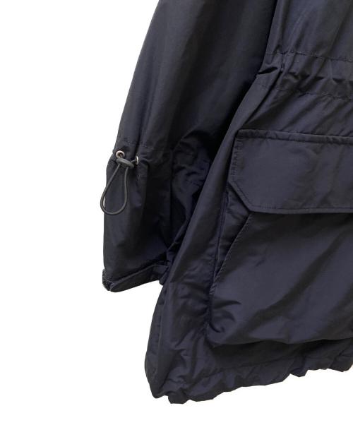 DRAWER（ドゥロワー）DRAWER (ドゥロワー) ノーカラー タフタ ギャザー スリーブ コート ネイビー サイズ:36の古着・服飾アイテム