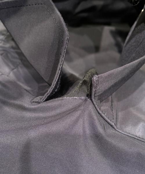 DRAWER（ドゥロワー）DRAWER (ドゥロワー) ノーカラー タフタ ギャザー スリーブ コート ネイビー サイズ:36の古着・服飾アイテム