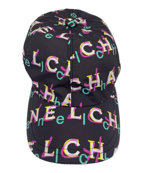 CHANEL（シャネル）CHANEL (シャネル) ナイロンベースボールキャップ ブラック×ピンクの古着・服飾アイテム