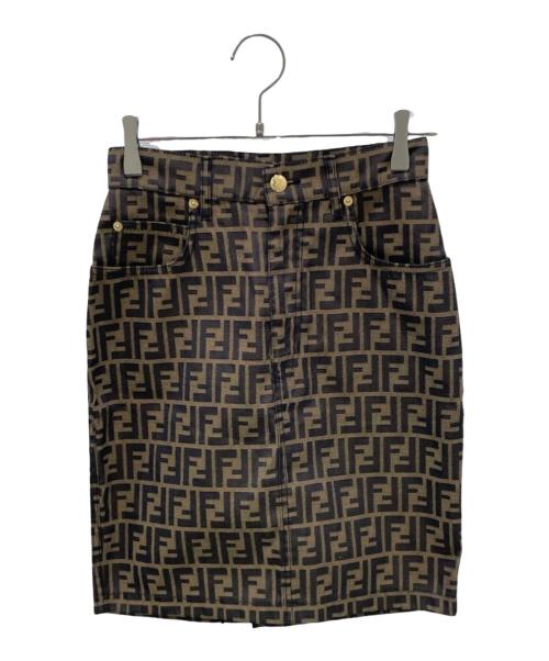 FENDI（フェンディ）FENDI (フェンディ) ズッカ柄 コクーンスカート ブラウン サイズ:42の古着・服飾アイテム