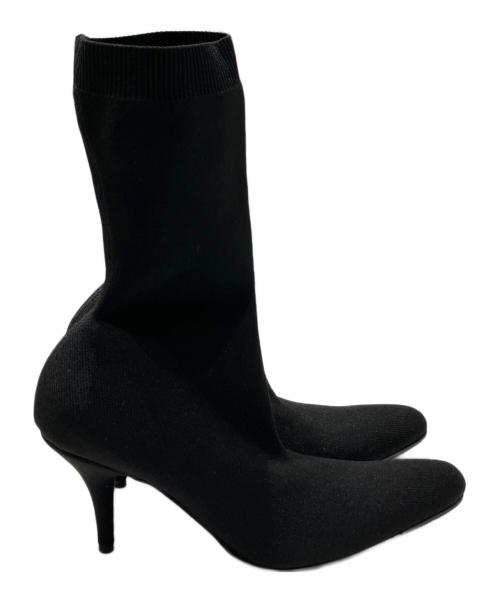 BALENCIAGA（バレンシアガ）BALENCIAGA (バレンシアガ) Knit Round Toe Knife Booties ブラック サイズ:36の古着・服飾アイテム